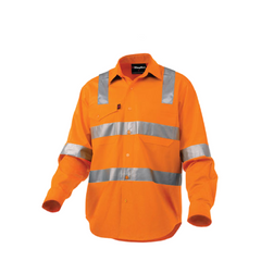 KingGee Mens Workcool Reflective Hi-Vis Work Shirt X Pattern Taped Safety K54895- Bannav S Bannav LLC 