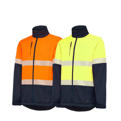 KingGee Mens Hi Vis Softshell Jacket 3 Layer Warm Fleece Comfort Work K05002- Bannav S Bannav LLC 