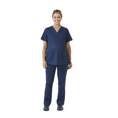 NNT Womens Maternity V Neck Scrub Top Curved Hemline Nurse Work Uniform CATUG3- Bannav S Bannav LLC 