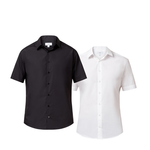 NNT Mens Business Shirt Poplin Short Sleeve Cotton Blend Formal Shirt CATJ8X- Bannav S Bannav LLC 