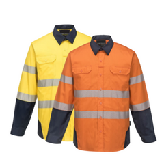 Portwest Mens PW3 Shirt Hi-Vis Tex Pro Reflective Lightweight Work Cotton PW372- Bannav S Bannav LLC 