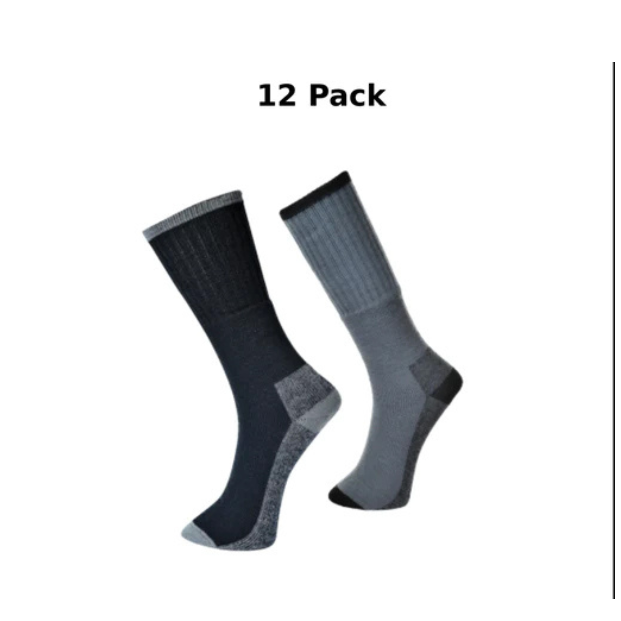 Portwest Mens Work Sock 12 Pack Cushioned Sole Comfort Durable Reinforced SK33- Bannav S Bannav LLC 
