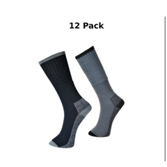 Portwest Mens Work Sock 12 Pack Cushioned Sole Comfort Durable Reinforced SK33- Bannav S Bannav LLC 