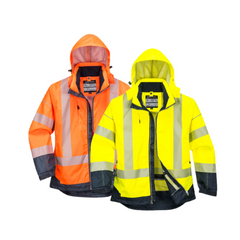 Portwest PW3 Hi-Vis Breathable Jacket 2 Tone Reflective Work Safety Hood T403- Bannav S Bannav LLC 