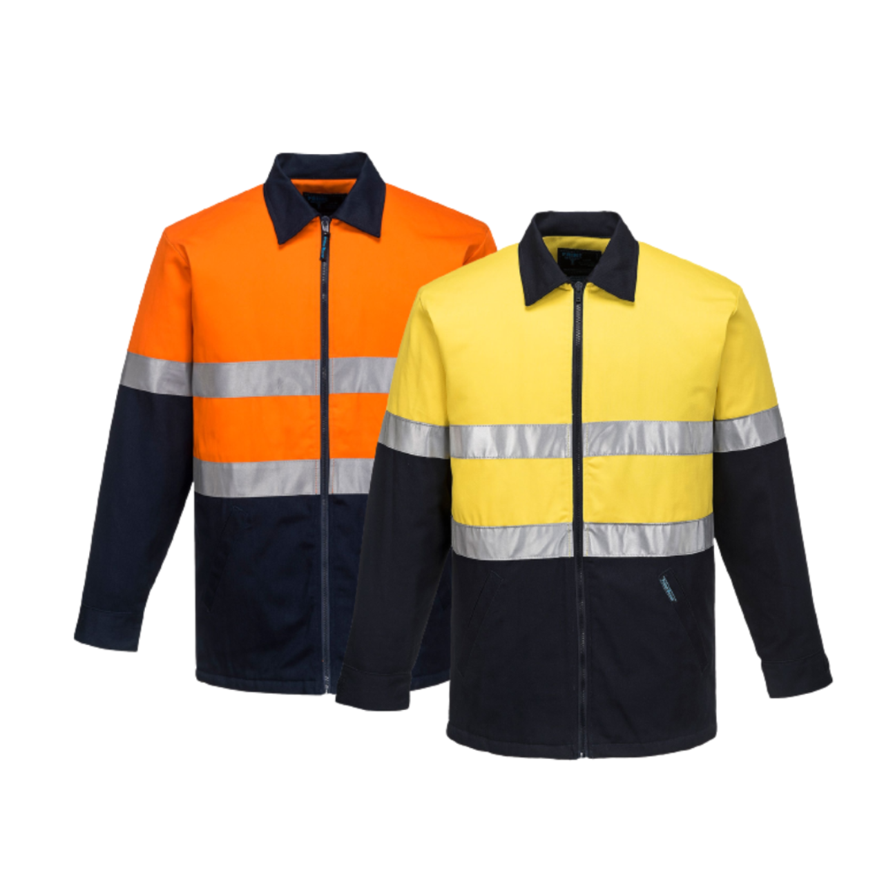 Portwest Quilt Padded Cotton Drill Jacket 2 Tone Reflective Work Safety MJ987- Bannav S Bannav LLC 