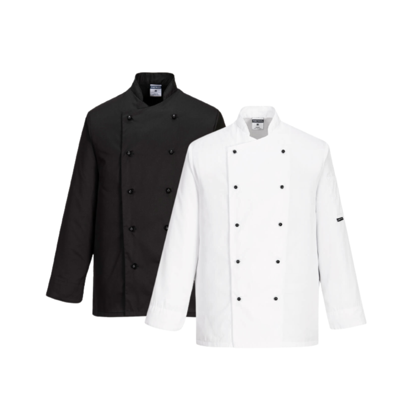 Portwest Somerset Chefs Jacket Mandarin Collar Reversible Front Jacket C834- Bannav S Bannav LLC 
