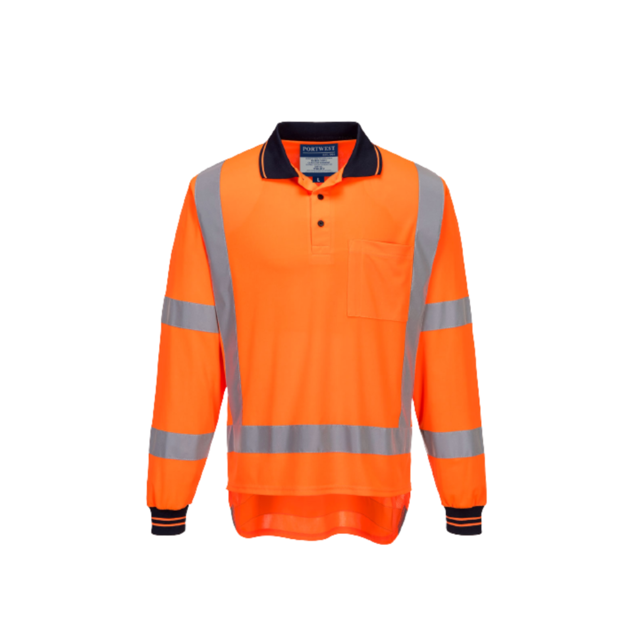 Portwest TTMC Long Sleeve Polo 2 Tone Comfort HiVis Reflective Work Safety TM312- Bannav S Bannav LLC 