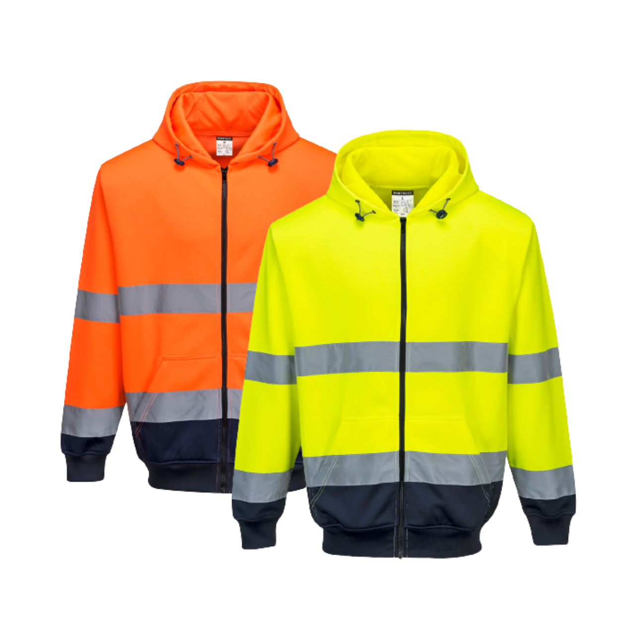 Portwest Two-Tone Zip Front Hoodie Warmth Reflective Tape Work Safety B317- Bannav S Bannav LLC 