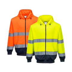 Portwest Two-Tone Zip Front Hoodie Warmth Reflective Tape Work Safety B317- Bannav S Bannav LLC 