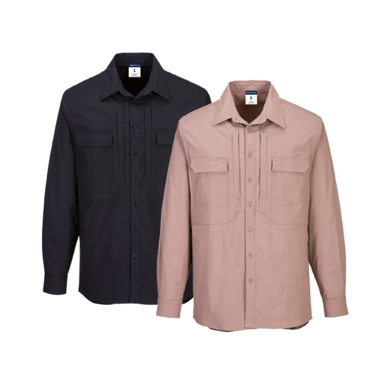 Portwest Utility Stretch Long Sleeve Shirt Breathability Casual Polo MS106- Bannav S Bannav LLC 