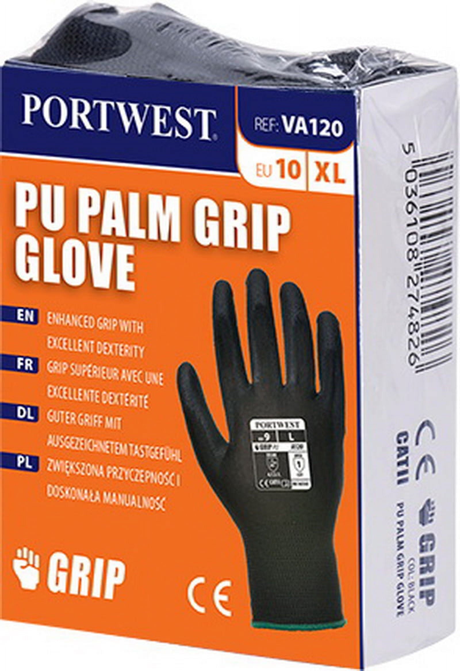 VA120 Vending PU Palm Glove Gray, Small- Bannav S Bannav LLC 