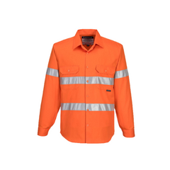 Portwest Hi-Vis Regular Weight Long Sleeve Shirt Tape Reflective Safety MA191- Bannav S Bannav LLC 