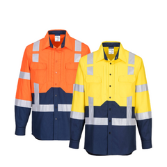 Portwest Hi-Vis Stretch Long Sleeve Shirt Reflective Tape Work Safety MS103- Bannav S Bannav LLC 