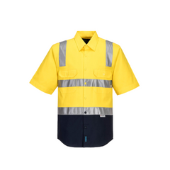 Portwest Hi-Vis Two Tone Regular Weight Shirt Tape Over Shoulder Safety MS102- Bannav S Bannav LLC 