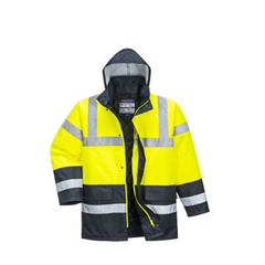 Portwest Hi-Vis Two Tone Traffic Jacket Waterproof Reflective Tape Work S466- Bannav S Bannav LLC 