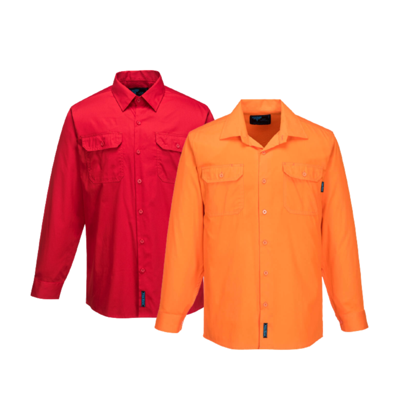Portwest Hi-Vis Lightweight Long Sleeve Shirt Collared Button Comfy Shirt MS301- Bannav S Bannav LLC 