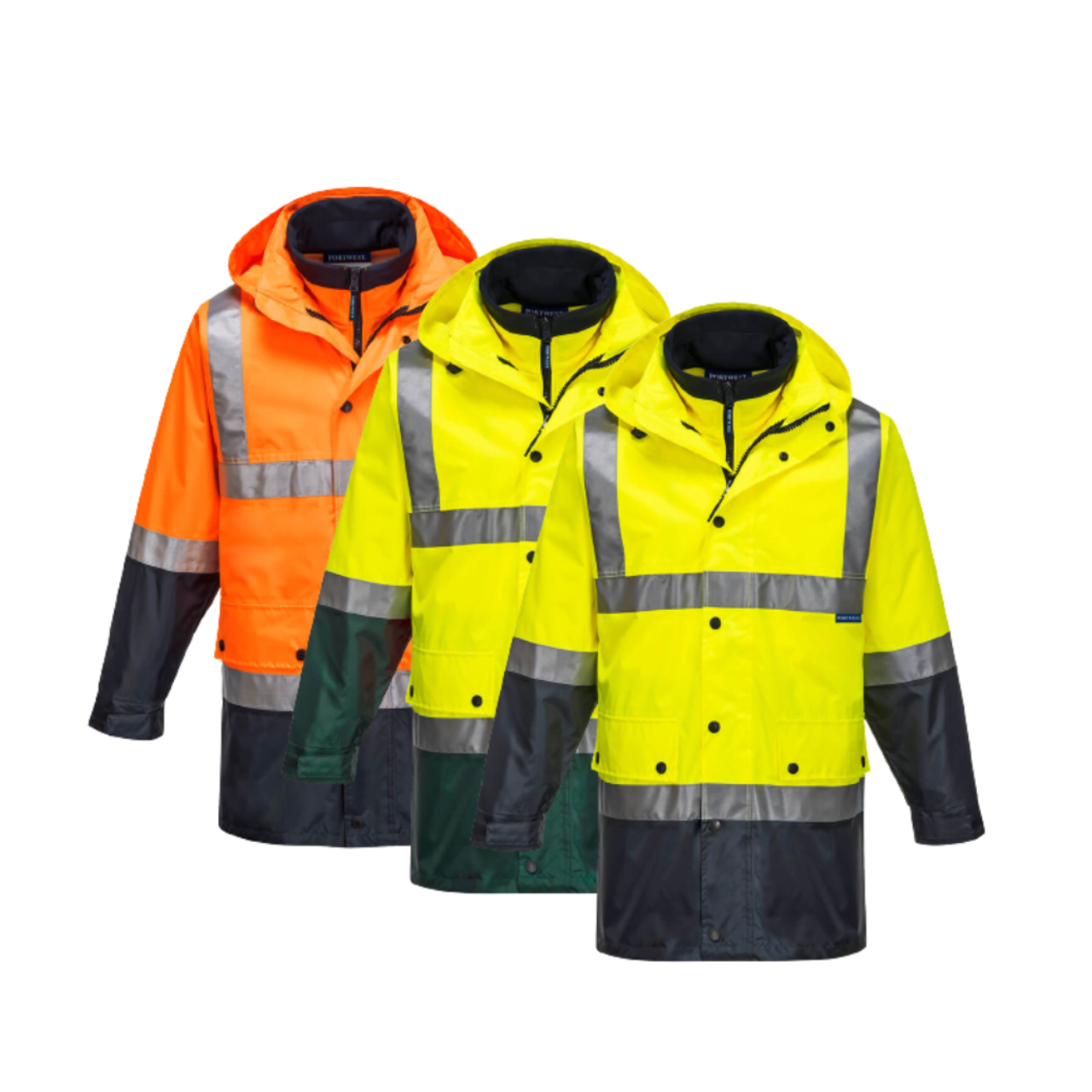 Portwest Eyre Day/Night 4-in-1 Jacket 2 Tone Reflective Work Safety MJ881- Bannav S Bannav LLC 