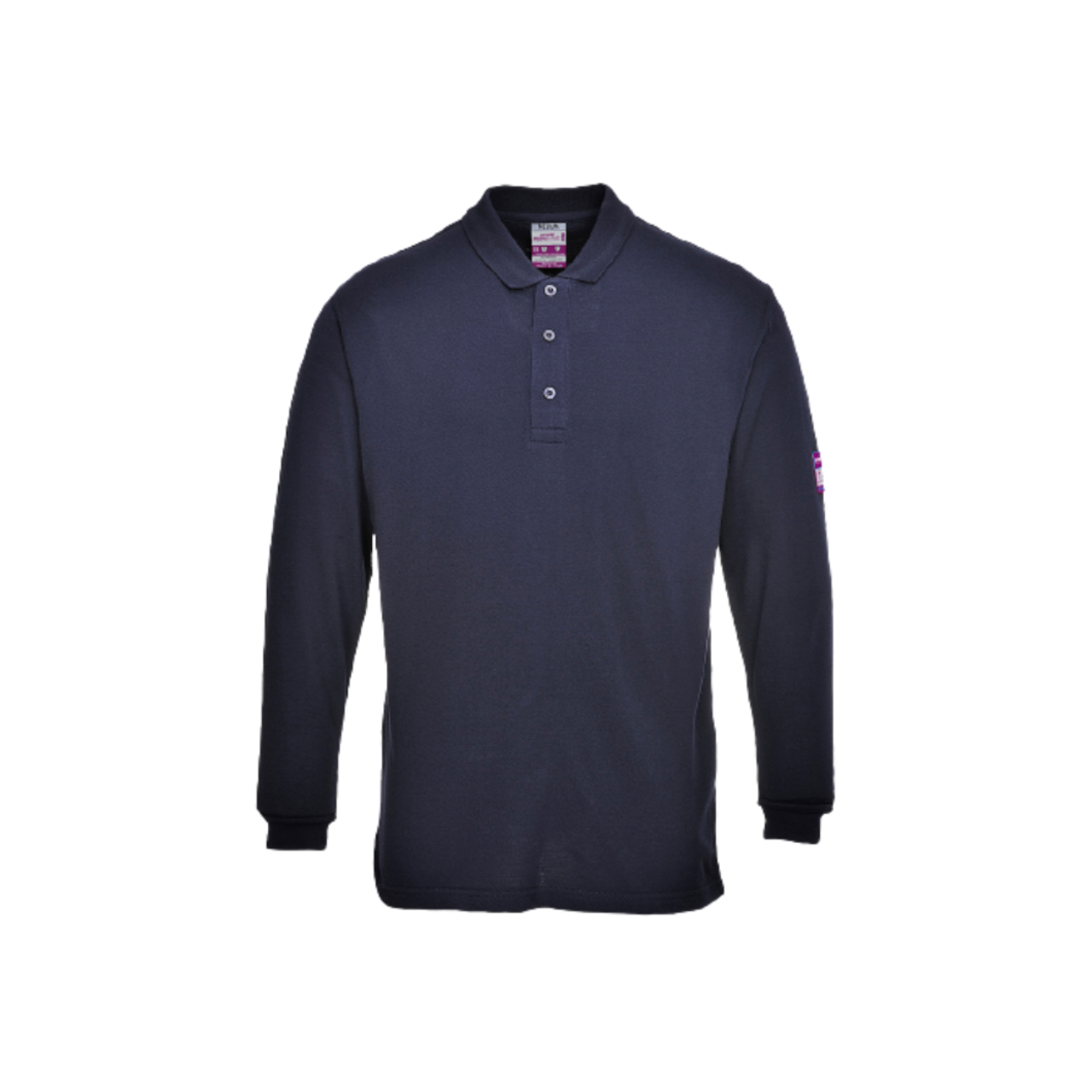 Portwest Flame Resistant Anti-Static Long Sleeve Polo Shirt Ribbed Collar FR10- Bannav S Bannav LLC 