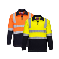 Portwest Flame Resistant Shirt Hi-Vis Work Long Sleeve Closed Front Taped MF101- Bannav S Bannav LLC 