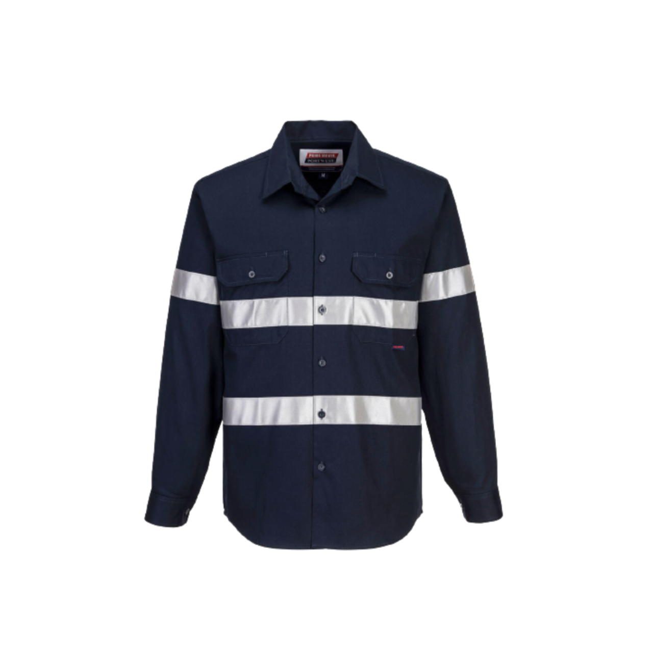Portwest Geelong Shirt, Long Sleeve, Regular Weight Reflective Safety MA908- Bannav S Bannav LLC 