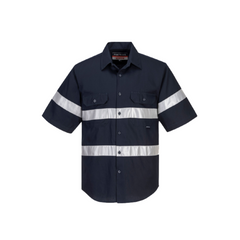 Portwest Geelong Shirt, Short Sleeve, Regular Weight Reflective Work MA909- Bannav S Bannav LLC 