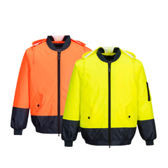 Portwest Hi-Vis Bomber Jacket 2 Tone Waterproof Reflective Work Safety MJ304- Bannav S Bannav LLC 