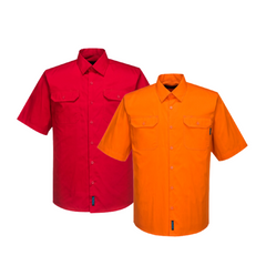 Portwest Hi-Vis Lightweight Short Sleeve Shirt Breathable Polo Shirt Work MS302- Bannav S Bannav LLC 