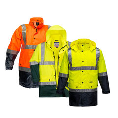 Portwest Mens Eyre Jacket Hi-Vis Day Or Night Lightweight Waterproof Work MJ306- Bannav S Bannav LLC 