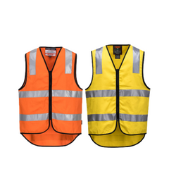 Portwest Mens Hi-Vis 100% Cotton Day Or Night Vest Reflective Lightweight MW338- Bannav S Bannav LLC 