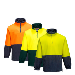 Portwest Mens Hi-Vis Polar Fleece Jumper Waist Draw String Work Comfy MF115- Bannav S Bannav LLC 