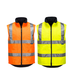 Portwest Mens Hi-Vis Polar Fleece Reversible Vest Reflective Work Safety MV214- Bannav S Bannav LLC 