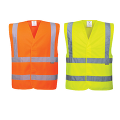 Portwest Mens Hi-Vis Two Band & Brace Vest Reflective Lightweight Work C470- Bannav S Bannav LLC 