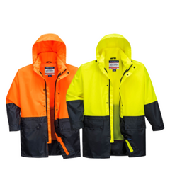 Portwest Mens Kimberley Lightweight Hi-Vis Rain Jacket Waterproof Safety MJ206- Bannav S Bannav LLC 