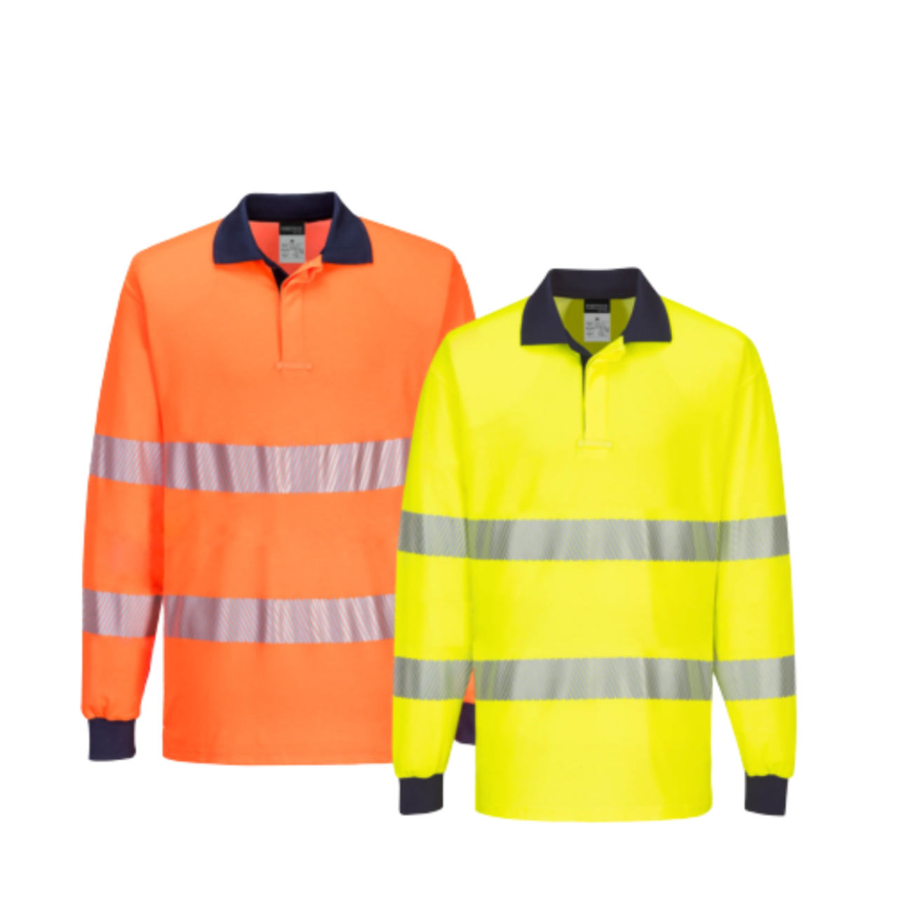 Portwest Mens Long Sleeve PW3 Hi-Vis Polo Shirt  Reflective Safety Workwear T186- Bannav S Bannav LLC 
