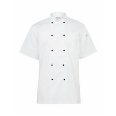 NNT Unisex Adult Chef Jacket Short Sleeve Macquarie Poly Cotton Work CATP5J- Bannav S Bannav LLC 