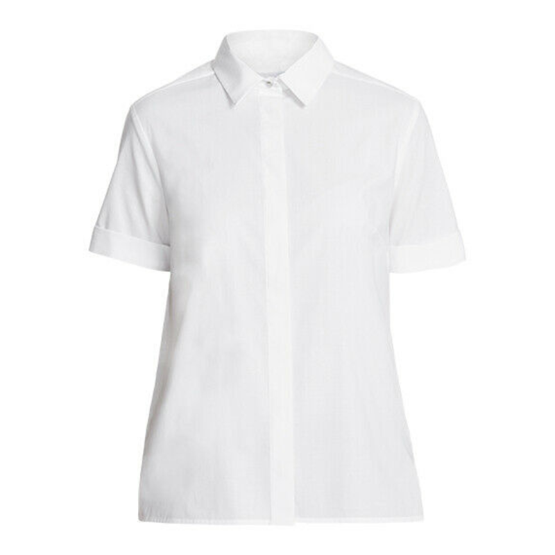 NNT Womens Stretch Cotton Blend Business Sunray Pleat Back Short Sleeve CATU62- Bannav S Bannav LLC 