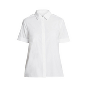 NNT Womens Stretch Cotton Blend Business Sunray Pleat Back Short Sleeve CATU62- Bannav S Bannav LLC 
