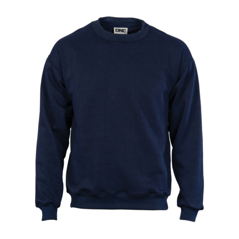 DNC Workwear Mens Crew Neck Fleecy Sweatshirt Sloppy Joe Winter Comfy Work 5302- Bannav S Bannav LLC 