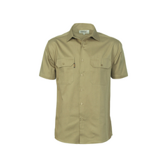 DNC Workwear Mens Cotton Drill Close Front Work Shirt Short Sleeve 3203- Bannav S Bannav LLC 