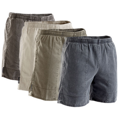 Stubbies Ruggers Mens Pigment Dyed Cotton Elasticised Waist Shorts Work SE420H- Bannav S Bannav LLC 