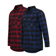 Hard Yakka Check Flannel Long Sleeve Shirt Button Work Hard Fashion Y07295- Bannav S Bannav LLC 