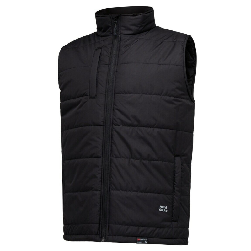 Hard Yakka Mens Puffa 2.0 Vest Water Repellent Insulated High Collar Warm Y21418- Bannav S Bannav LLC 