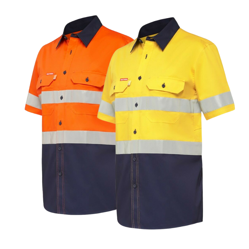 Hard Yakka Short Sleeve Work Shirt Hi-Vis Tape KoolGear Summer Vent Y07735- Bannav S Bannav LLC 