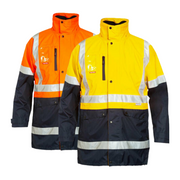Hard Yakka Mens HiVis 4 in 1 Taped Jacket Reversible Jacket All Season Y06057- Bannav S Bannav LLC 
