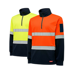 Hard Yakka Utility Hi-Vis 2 Tone Brushed Fleece Crew Jumper Work Y19270- Bannav S Bannav LLC 