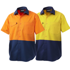 KingGee Mens Workcool 2 Hi-Vis Shirt Short Sleeve Summer Button Work K54875- Bannav S Bannav LLC 