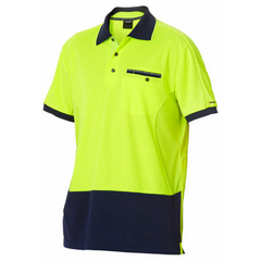 KingGee Men Workcool Hi-Vis Polo Short Sleeve Hyperfreeze Shirt Top Work K54845- Bannav S Bannav LLC 