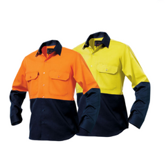 KingGee Mens Spliced Drill Shirt Lock Stitch Reinforced Work Safety Comfy K54015- Bannav S Bannav LLC 