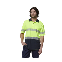 Hard Yakka Mens Work Safety Short Sleeve HI VIS Taped Polo Y19618- Bannav S Bannav LLC 