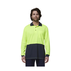 Hard Yakka Mens Safety Work Long Sleeve HI VIS Polo Y19617- Bannav S Bannav LLC 